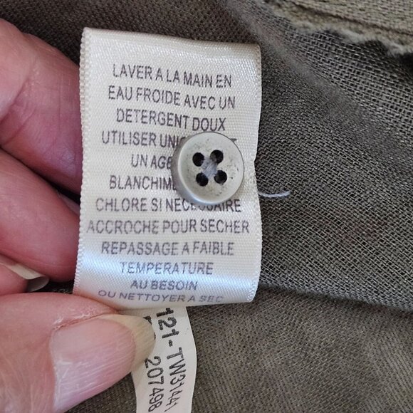 Tommy Bahama Tank Top Small Linen Olive Green Sleeveless Button Up - Picture 6 of 8